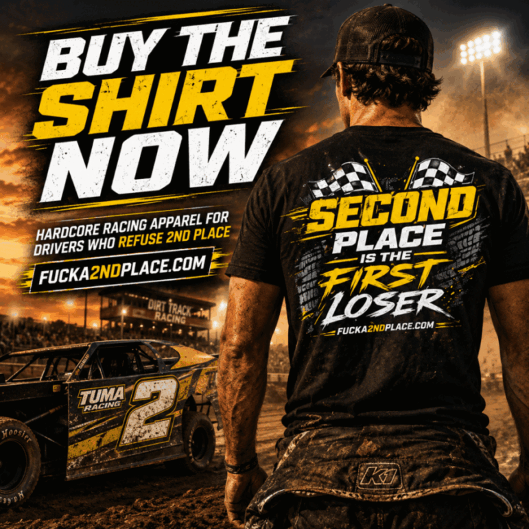 Second Place Is The First Loser Racing T-Shirt Hardcore racing shirt with aggressive motorsports winner mentality design