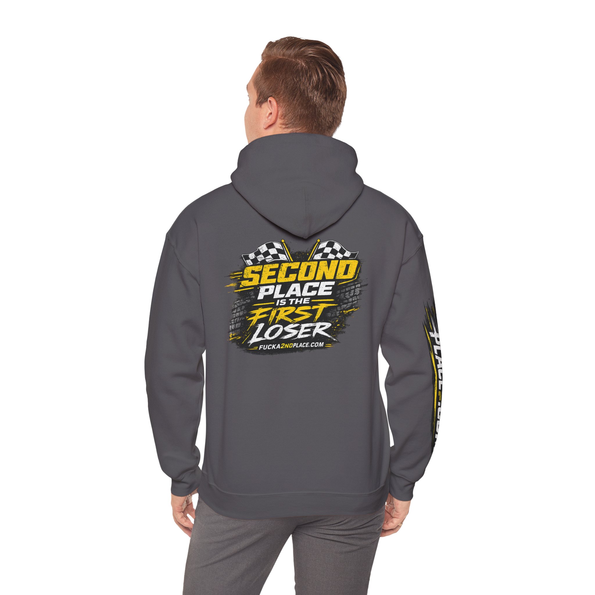 Second Place Is The First Loser - Hardcore Racing Apparel - Hooded Sweatshirt - Image 11