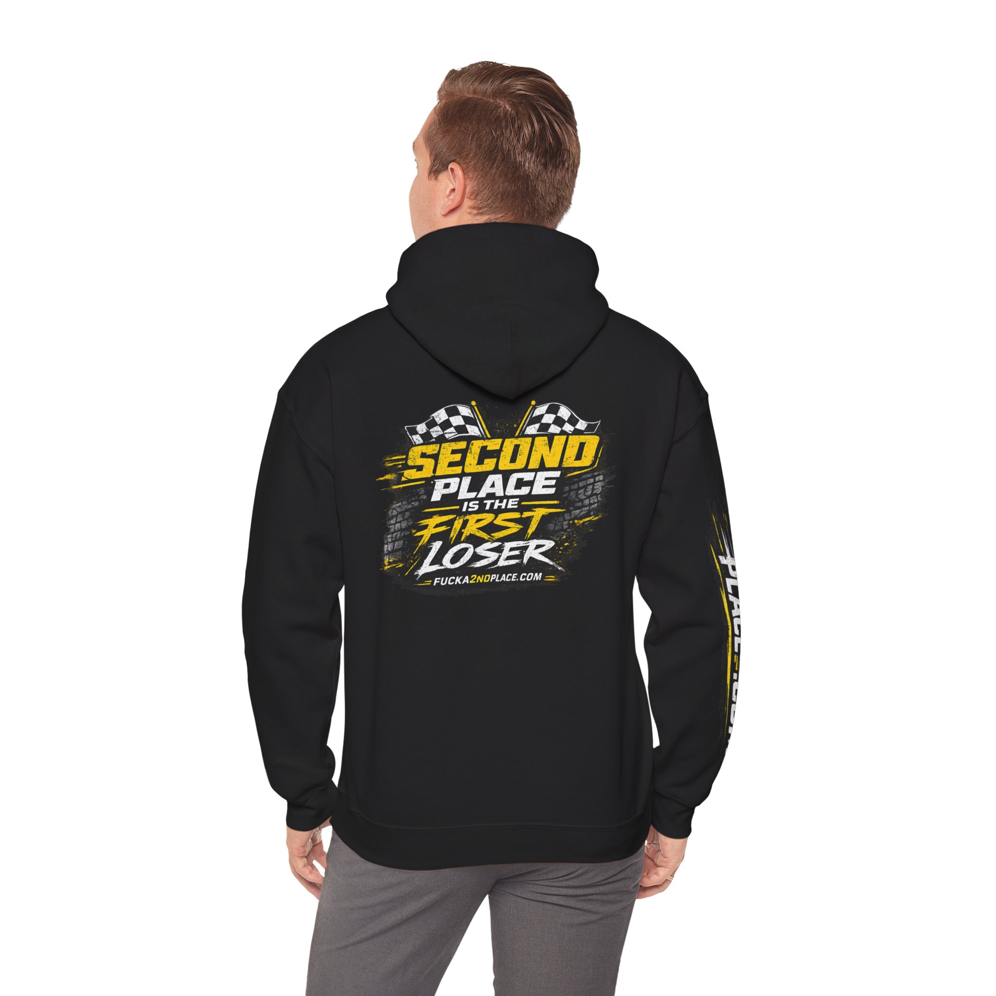 Second Place Is The First Loser - Hardcore Racing Apparel - Hooded Sweatshirt - Image 3